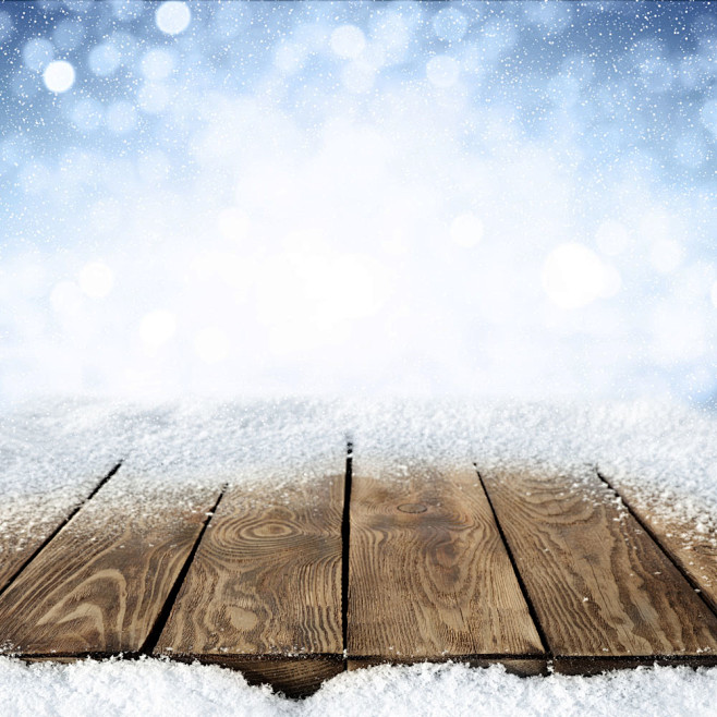 圣诞节木板雪地背景图片