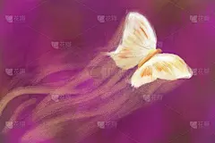 飞蝴蝶掉落粒子的创意插画