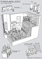 Room Designs by FZD Term 2 Students :   Here are some really nice line-drawings from our Term 2 students. To see more, please visit FZDSCHOOL.COM   Theme:   Design a teenager's r...