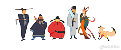 花逝逝采集到扁平化插画丰富色彩