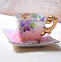 Vintage Miniature Bone China Tea Cup with Saucer by BeverlysBazaar, $20.00