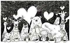 满是童心与爱的黑白插画 ​
by/日本 Tomoko Shintani 