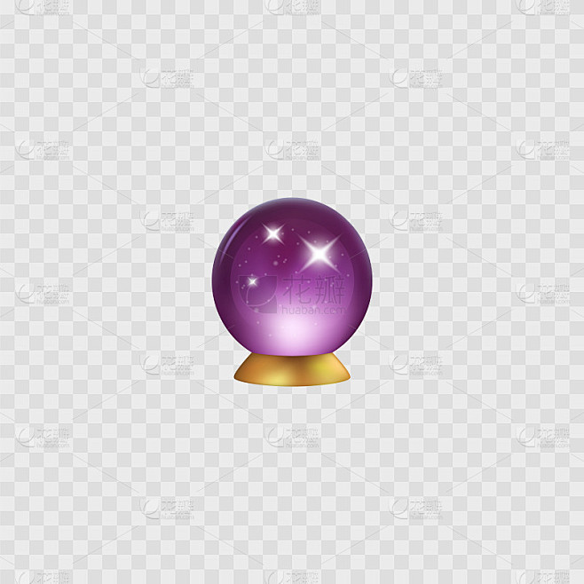 魔法球。隔离逼真的3D图标。水晶魔法阵。预测未来。向量