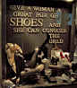 "Give a woman a great pair of shoes and she can conquer the world." #retail #merchandising #storytelling #display