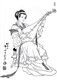 白描人物-花瓣网|陪你做生活的设计师 | 古代白描人物集锦120张