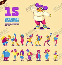 创意人物插画 【酷图网】创意人物,个性人物,卡通人物,嘻哈人物,潮流人物,手绘人物,漫画人物,夸张人物