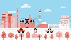 东京城市扁平风插画 【酷图网】东京城市,扁平风插画,创意,海报,广告