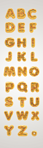 Yummy (Gold) : A followup project to my (YUMMY) typography donut experiment. this is a   Gold version of the project. (1240×4190)