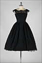 vintage 1950s dress . black chantilly lace . by millstreetvintage