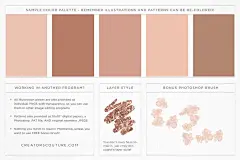 手绘水彩羽毛图案设计背景 Feathery-Watercolor-DIY-DesignKit #374096-设计元素-@美工云(meigongyun.com)