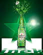 Heineken for the Latin Grammys : Dieste briefed EA to create this cool image for Heineken, sponsors of the Latin Grammys. The client supplied the product shot & background graphic elements. Our 3D department created the bottle cap & intricate beer