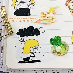 减肥日记 kinghezi和纸胶带人物表情包手帐手账美食吃货整卷原创-淘宝网