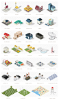 Isometric City Maps Builder  : Over 250 isometric vector elements to build your map.
