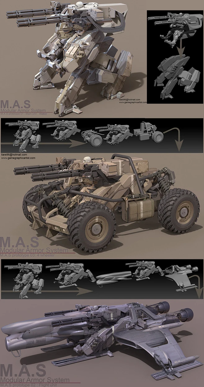 Modular Armor System mechanics concept arts-花瓣网