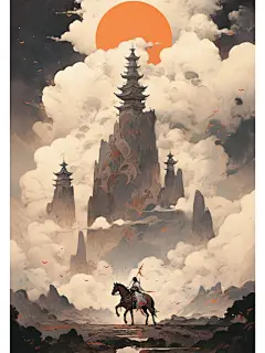 侠客行midjourney古风武侠海报