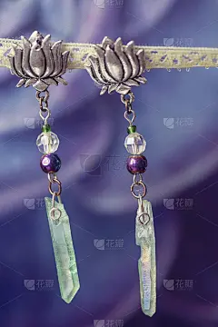 天然水晶石英耳环