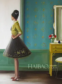 【图】清新之中夹杂复古韵味！插画家Janet Hill时尚油画作品赏，油画颜料描摹淡然美好，精致画卷温馨治愈！_第2页_插画_海报时尚网