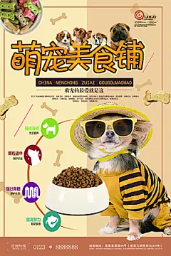 宠物店海报宣传招聘设计单页广告