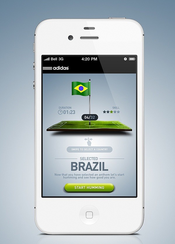 Adidas iPhone App UI