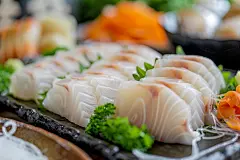 健康的刺身生鱼片摄影图片