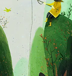 森系水彩儿童风景画插画
