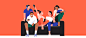 brand Character device family flat Mobbile people service simple skt