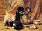 Henriette Ronner Knip 手绘插画欣赏 艺术 猫 狗 油画 插画 手绘 宠物 可爱 传统艺术 传统绘画 