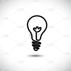 白炽灯简单黑色线条的灯泡图标符号图形。t