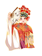 彩色手绘国潮古风中国风京剧戏曲人物元素PNG素材
