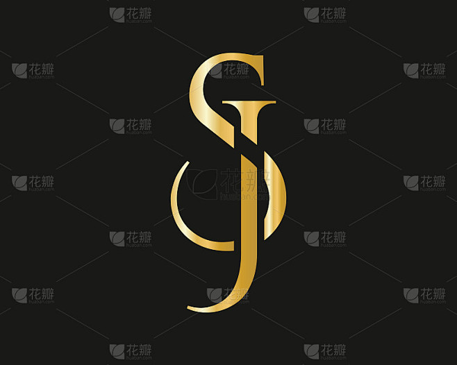 现代SJ标志设计的企业和公司身份。创意J...