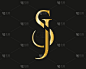 现代SJ标志设计的企业和公司身份。创意JS信与奢华概念