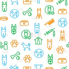 狗,小狗,四方连续纹样,线条,细的,可爱的,商务,纯种犬,食品,壁纸