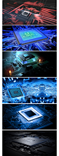 商务创意蓝色中国芯片科技数据海报banner背景