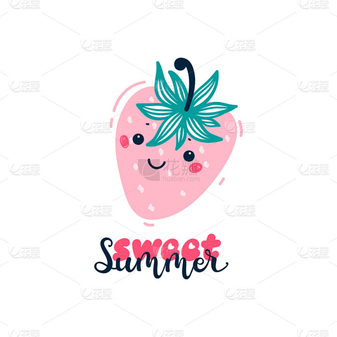 可爱的,浆果,小的,甜食,夏天,绘画插图...