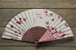 日本文艺女式古风扇子折扇日式复古手工和风樱花折扇高档日用布扇的图片