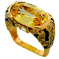 CARTIER PANTHERE  Yellow Sapphire Gold Ring@北坤人素材