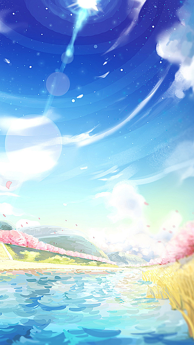 彩色水彩手绘H5背景