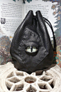 Medium Black leather bag with Green Dragon by AbbotsHollowStudios, $29.95: 