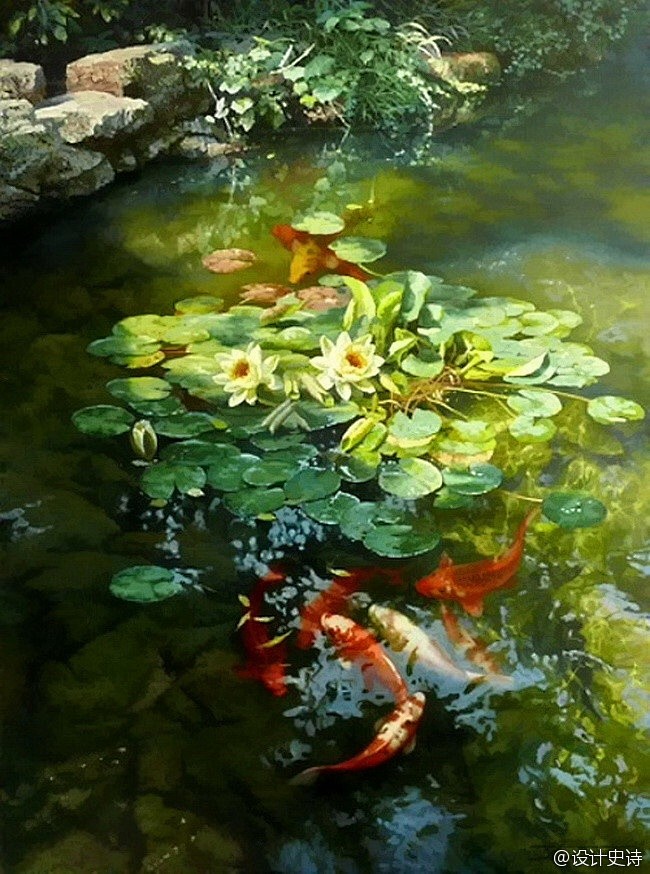 田海波金鱼油画