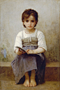 Адольф Уильям Бугро - Трудный урок (1884) 98 х 66 см, частная коллекция. Adolphe William Bouguereau
