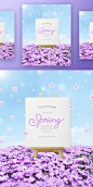 春季春天韩式唯美小清新海报PSD模板Korean spring air beauty poster PSD template Vol.21_平面素材_海报_模库(51Mockup)