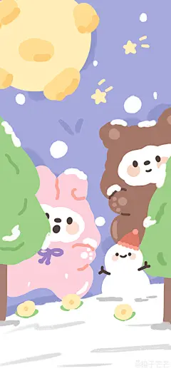 卡通 手机壁纸 十二月 圣诞节 cr:橙子芒芒