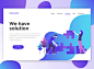 2018扁平化流行配色Web登录网页模版 Flat Modern design of wesite template :  