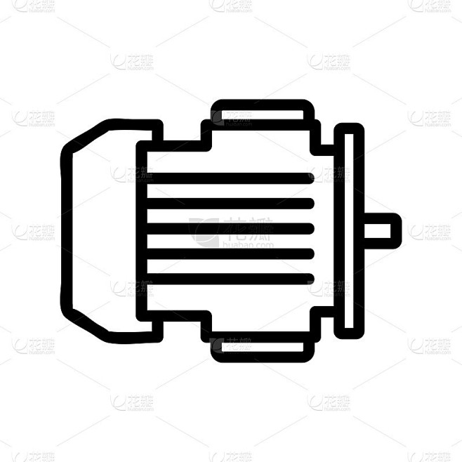 电机图标矢量轮廓插图