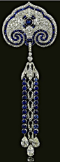 Sapphire and Diamond Brooch/Pendant, circa 1910