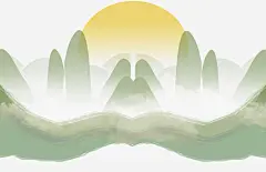 山水水彩风景装饰插图远山与红日高清素材 山水 手绘插画 水彩 红日 装饰插图 远山 风景 免抠png 设计图片 免费下载