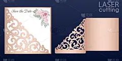 玫瑰,菜单,请柬,贺卡,信封,婚礼,模板,激光,矢量,口袋