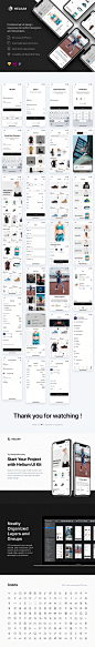 #APP模板#
服装鞋类电商分类列表购物车支付app ui源文件sketch xd模板