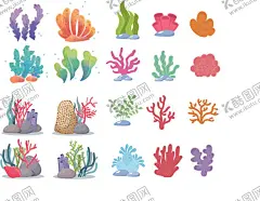 卡通珊瑚 【酷图网】奇幻海底,梦幻海洋,植物,海底,生物,海藻类,海底植物,珊瑚草,海草,海底世界,卡通海草,卡通珊瑚,手绘珊瑚系列,天然,手绘,彩色,热带,水下,海洋,彩绘,珊瑚,收集,海洋动物,生态,异国情调,海洋生物,