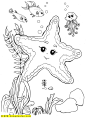 这张照片很漂亮，因为它展示了整个海底世界。您的孩子将需要时间来完成此页面的着色，因为它包含许多不同的元素。你可能不得不帮助他说出一些水下生物的名字，因为他可能并不熟悉所有这些生物。海洋生物：由于它的大尺寸，这张照片很容易上色。您的孩子会喜欢给乌龟和其他海洋生物上色。图片上色后可用作海报。这张照片展示了一座水下城堡的废墟。大鱼将确保您的孩子在线条内着色。破败的城堡增添了神秘和阴谋的元素。这些免费的在线可打印海洋着色页将为您的孩子提供冒险的感觉。它还将帮助他了解在水下发现的许多海洋生物。您还可以创建自己的海洋